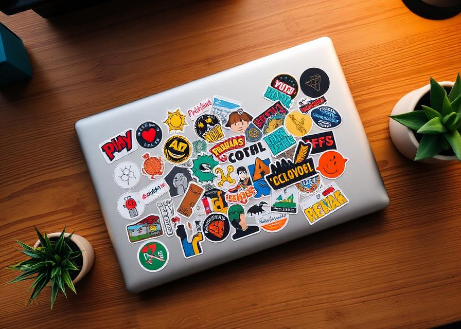 Laptop with stickers